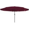 Sodo skėtis Bordo raudona 395 x 395 x 245 cm Poliesteris