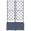 Sodo vazonas 2 pcs Pilka 80 x 40 x 143 cm Plastmasė