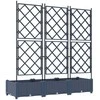 Sodo vazonas 3 pcs Pilka 120 x 40 x 125,5 cm Plastmasė
