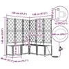 Sodo vazonas 5 vnt. Pilka 120 x 120 x 143 cm PP