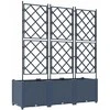 Sodo vazonas 3 pcs Pilka 120 x 40 x 143 cm Plastmasė