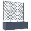 Sodo vazonas 3 pcs Pilka 120 x 40 x 143 cm Plastmasė