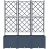 Sodo vazonas 3 vnt. Pilka 120 x 40 x 143 cm PP