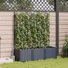 Sodo vazonas 3 pcs Pilka 120 x 40 x 143 cm Plastmasė