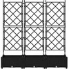 Sodo vazonas 3 vnt. Juoda 120 x 40 x 125,5 cm PP