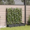 Sodo vazonas 3 pcs Juodas 120 x 40 x 125,5 cm Plastmasė