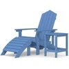 Sodo Adirondack kėdė su pakoja ir staliuku, mėlyna, HDPE