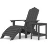 Sodo Adirondack kėdė su pakoja ir staliuku, antracito, HDPE