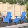 Sodo Adirondack kėdės su pakojomis, 2vnt., mėlynos, HDPE