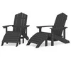 Sodo Adirondack kėdės su pakojomis, 2vnt., antracito, HDPE