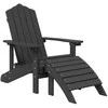 Sodo Adirondack kėdės su pakojomis, 2vnt., antracito, HDPE