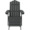 Sodo Adirondack kėdės su pakojomis ir staliuku, antracito, HDPE