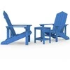 Sodo Adirondack kėdės su staliuku, mėlynos spalvos, HDPE