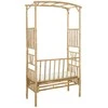 Sodo arka su suoliuku Kreminė balta 115 x 50 x 205 cm Bambukas