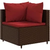 Sodo baldų komplektas su pagalvėlėmis, 7 dalių, rudas