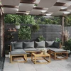 Lauko baldų komplektas Sodo baldų komplektas su pagalvėmis, 7 dalių, akacijos masyvas
