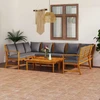 Lauko baldų komplektas Sodo baldų komplektas su pagalvėmis, 9 dalių, akacijos masyvas