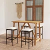Lauko baldų komplektas Sodo baro baldų komplektas su pagalvėlėmis, 5 dalių, rudas