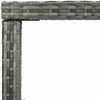 Sodo baro stalas, pilkas, 130x60x110cm, poliratanas ir stiklas