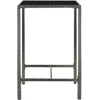 Sodo baro stalas, pilkas, 70x70x110cm, poliratanas ir stiklas