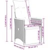 Sodo bistro komplektas su pagalvėmis, 7 dalių, juodas, ratanas