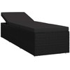 Sodo gultai su pagalve 3 pcs Juoda Poli ratanas