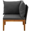 Sodo kampinė sofa su pagalvėlėmis Natūrali