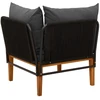 Sodo kampinė sofa su pagalvėlėmis Natūrali