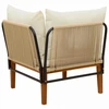Sodo kampinė sofa su pagalvėlėmis Natūrali