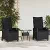 Sodo Kėdė 2 pcs Juoda 56 x 64 x 94 cm Plienas ir poliesteris