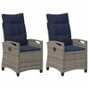 Sodo Kėdė 2 pcs pilka ir tamsiai mėlyna 56 x 60 x 112 cm