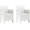 Sodo Kėdė su pagalve 2 pcs Balta 53 x 49 x 85 cm Polipropilenas