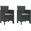 Sodo Kėdė 2 pcs Antracitas 53 x 49 x 85 cm Polipropilenas