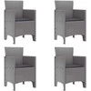Sodo Kėdė 4 pcs Šviesiai pilka 53 x 49 x 85 cm Polipropilenas
