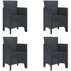 Sodo Kėdė 4 pcs Antracitas 53 x 49 x 85 cm Polipropilenas
