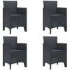 Sodo Kėdė 4 pcs Antracitas 53 x 49 x 85 cm Polipropilenas