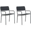 Sodo kėdės 2 pcs Antracitas 51 x 55 x 81 cm Plienas
