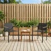 Sodo kėdės 2 pcs Juoda ir Antracitas 53,5 x 59 x 77 cm