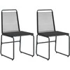 Sodo kėdės 2 pcs Juodas 48 x 55 x 89,5 cm Ratanas