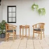 Kėdė su pagalve 2 pcs Ruda 63 x 58 x 89 cm Kieto teka medžio