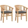 Kėdė su pagalve 2 pcs Ruda 63 x 58 x 89 cm Kieto teka medžio