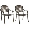 Sodo Kėdė 2 pcs Bronzinė 55 x 56,5 x 91cm Aliuminis