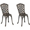 Sodo Kėdė 2 pcs Bronzinė 39 x 40 x 87cm Aliuminis