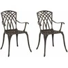 Sodo Kėdė 2 pcs Bronzinė 53 x 51 x 88,5cm Aliuminis