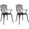 Sodo Kėdė 2 pcs Juoda 53 x 51 x 88,5cm Aliuminis