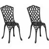 Sodo Kėdė 2 pcs Juoda 39 x 40 x 87cm Aliuminis