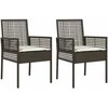 Sodo Kėdė su pagalve 2 pcs Ruda 55 x 53 x 85 cm poliratanas