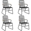 Sodo kėdės, 4vnt., juodos spalvos, 58x59x85,5cm, PVC ratanas
