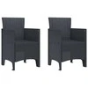 Sodo Kėdė su pagalve 2 pcs Ruda 53 x 49 x 85 cm Polipropilenas