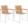 Sodo kėdės su pagalvėlėmis, 2vnt., tikmedžio masyvas ir plienas
